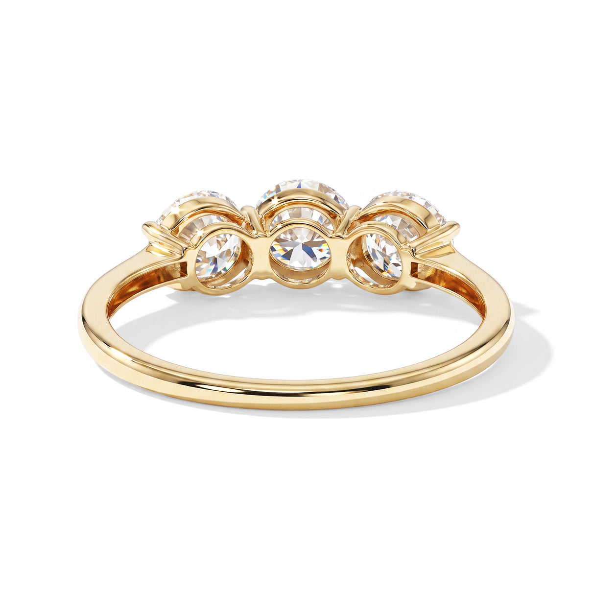 Luxuriant - 9K Yellow Gold SGL Certified Lab Grown Diamond (VS-E-F) Trilogy Ring 2.00 Ct. 8759110 4