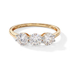 Luxuriant - 9K Yellow Gold SGL Certified Lab Grown Diamond (VS/E-F) Trilogy Ring 2.00 Ct._8759111
