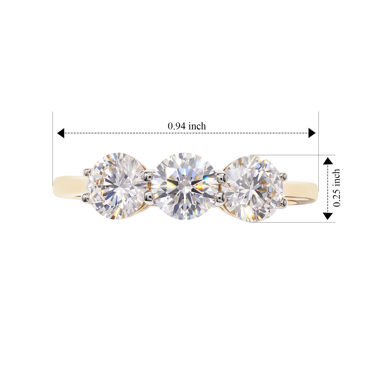Luxuriant - 9K Yellow Gold SGL Certified Lab Grown Diamond (VS-E-F) Trilogy Ring 2.00 Ct. 8759122 6