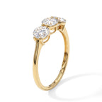 Luxuriant - 9K Yellow Gold SGL Certified Lab Grown Diamond (VS/E-F) Trilogy Ring 2.00 Ct._8759123_3