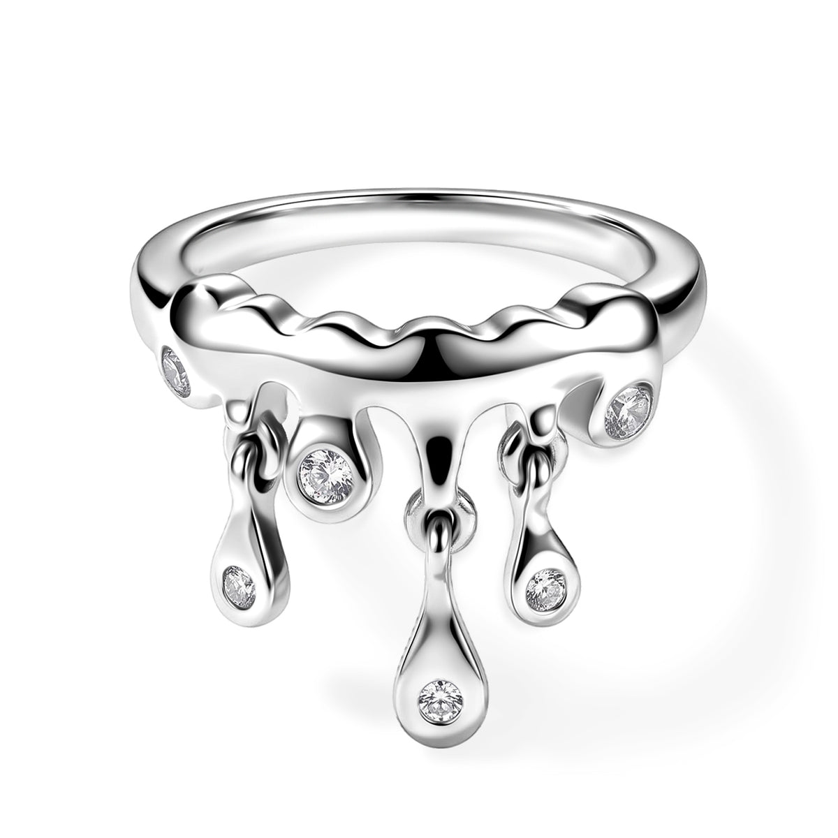 Lucy Q - Lab Grown Diamond (SI-G-H) Ring in Rhodium Overlay Sterling Silver 8759642 0