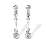 Lucy Q - Lab Grown Diamond (SI/G-H) Dangling Earring with Push Post in Rhodium Overlay Sterling Silver_8759651