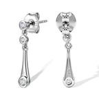 Lucy Q - Lab Grown Diamond (SI/G-H) Dangling Earring with Push Post in Rhodium Overlay Sterling Silver_8759651_3