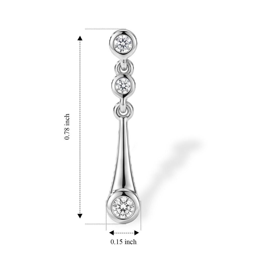 Lucy Q - Lab Grown Diamond (SI/G-H) Dangling Earring with Push Post in Rhodium Overlay Sterling Silver_8759651_5