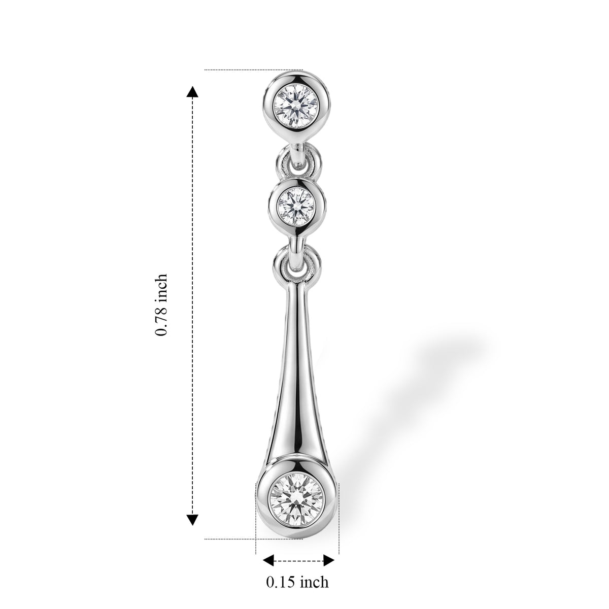 Lucy Q - Lab Grown Diamond (SI-G-H) Dangling Earring with Push Post in Rhodium Overlay Sterling Silver 8759651 4