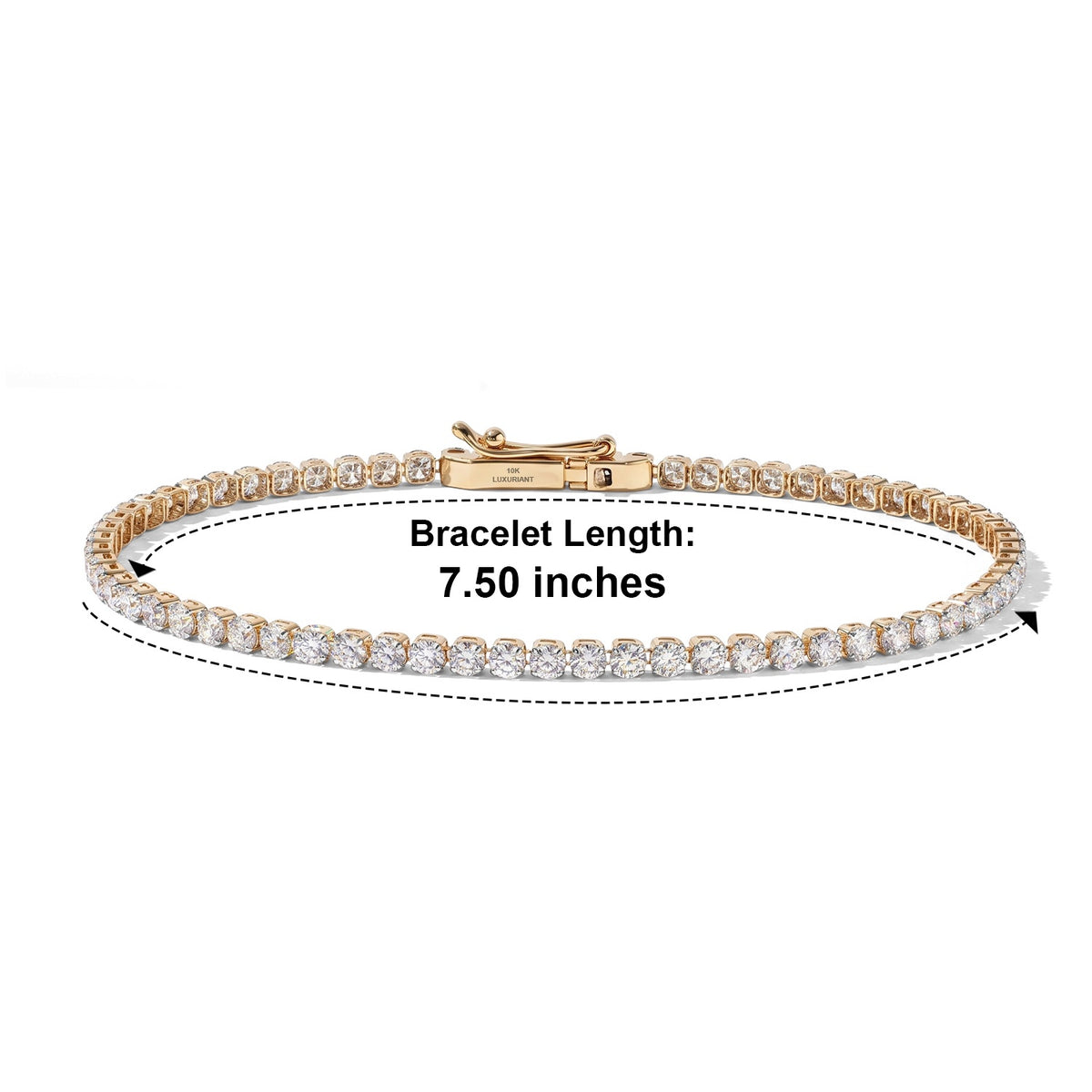 Fifth Avenue CloseOut-10K Yellow Gold SGL Certified Lab Grown Diamond (VS/E-F) Tennis Bracelet (Size - 7.5) 4.00 Ct. 8759671 4