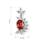 Luxuriant - Lab Created Padparadscha Sapphire & White Topaz Dangling Earring with Push Post in Rhodium Overlay Sterling Silver 5.50 Ct._8760927_4