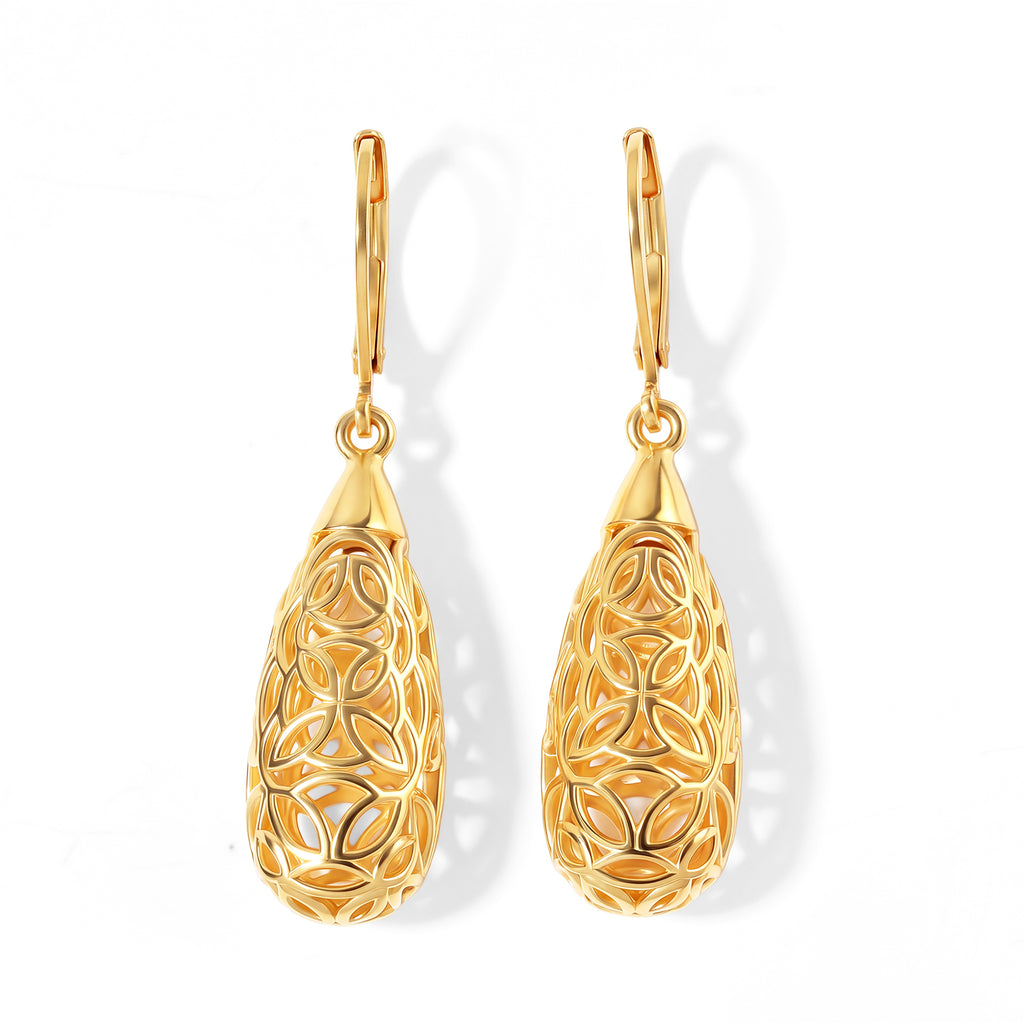 EverTrue Bronzella Collection - Dangling Earring with Lever Back in 18K Gold Plating_8761057