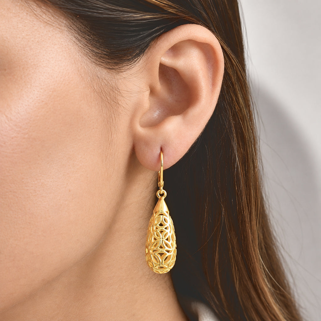EverTrue Bronzella Collection - Dangling Earring with Lever Back in 18K Gold Plating_8761057_1