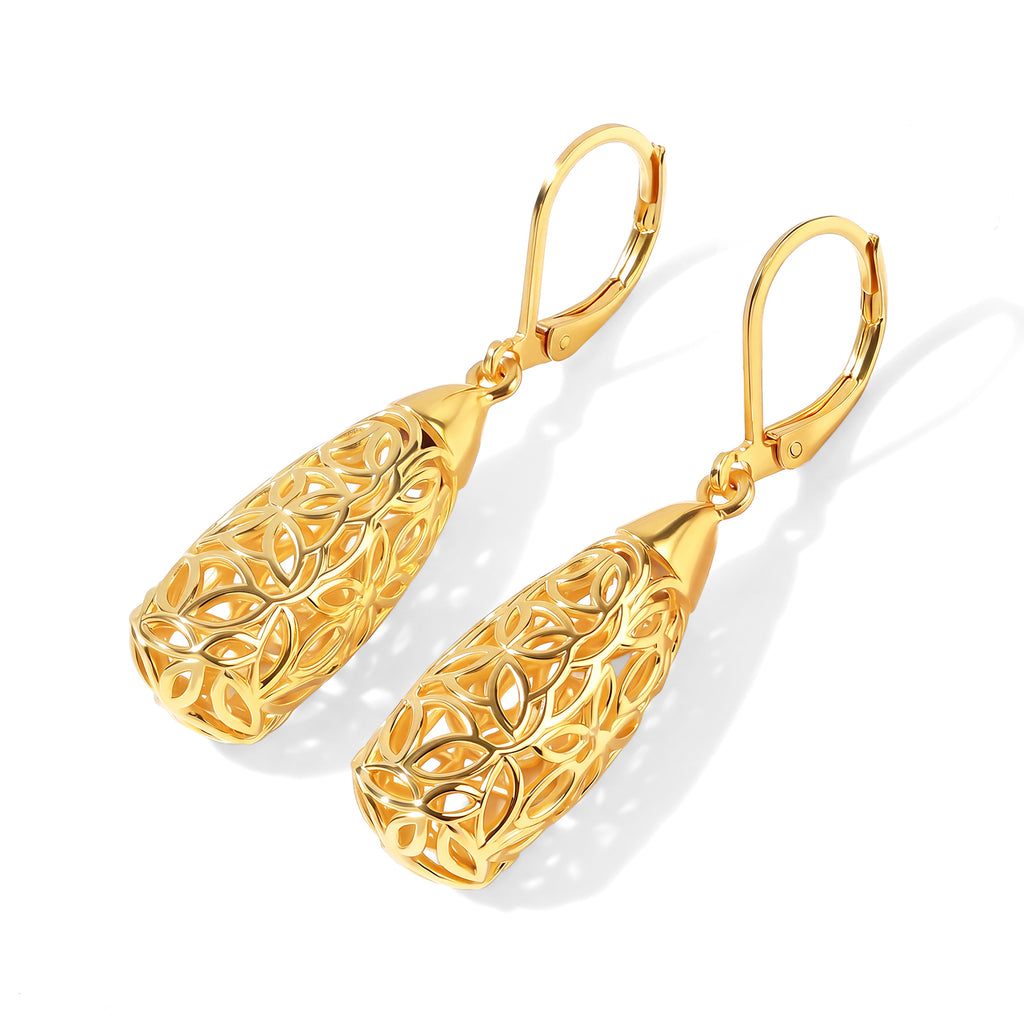 EverTrue Bronzella Collection - Dangling Earring with Lever Back in 18K Gold Plating_8761057_3