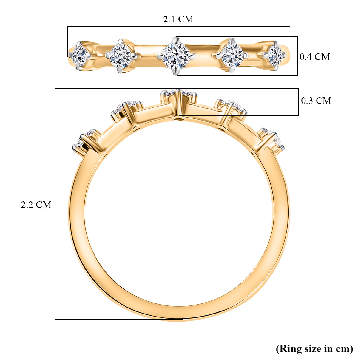 Luxuriant - Lab Grown Diamond (SI/G-H) Ring in 18K Vermeil Yellow Gold Plated Sterling Silver 8761064 6