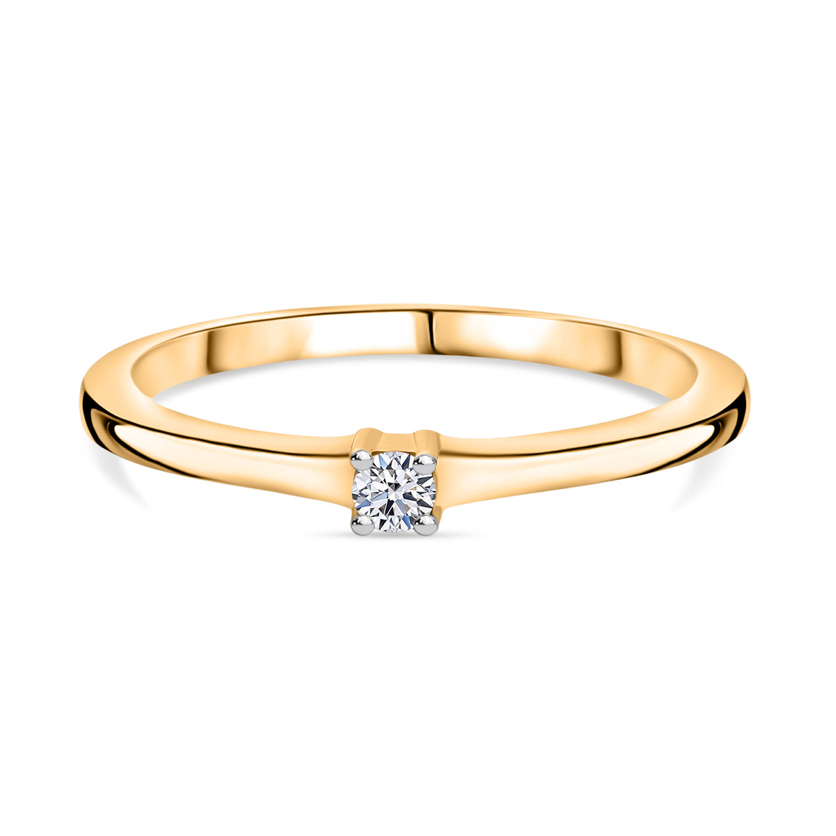 Luxuriant - Lab Grown Diamond (SI/G-H) Solitaire Band Ring in 18K Vermeil Yellow Gold Plated Sterling Silver 8761080 0