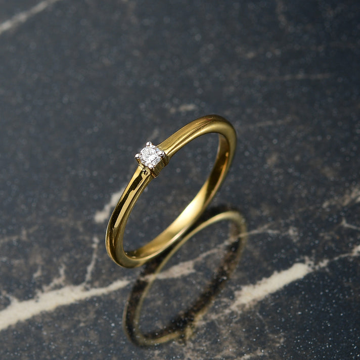 Luxuriant - Lab Grown Diamond (SI/G-H) Solitaire Band Ring in 18K Vermeil Yellow Gold Plated Sterling Silver 8761080 2