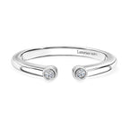 Luxuriant - Lab Grown Diamond (SI/G-H) Vertical Trilogy Band Ring in Rhodium Overlay Sterling Silver_8761087
