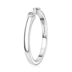 Luxuriant - Lab Grown Diamond (SI/G-H) Vertical Trilogy Band Ring in Rhodium Overlay Sterling Silver_8761087_3