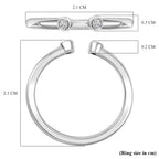 Luxuriant - Lab Grown Diamond (SI/G-H) Vertical Trilogy Band Ring in Rhodium Overlay Sterling Silver_8761087_5