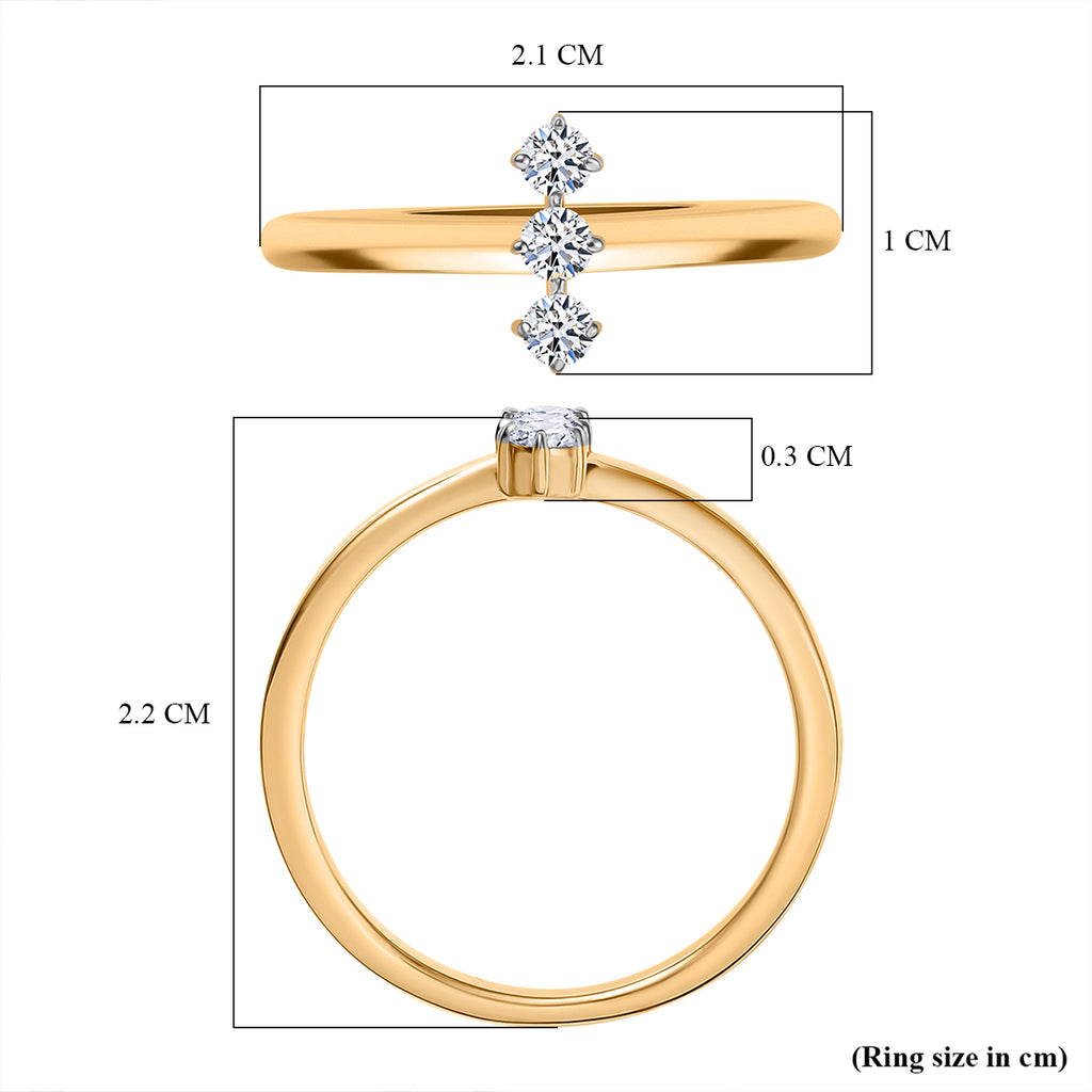 Luxuriant Lab Grown Diamond Solitaire Ring in 18K YG VermeilSterling Silver  0.138  Ct._8761093_5