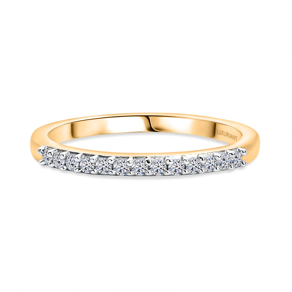 Luxuriant Lab Grown Diamond Main Stone With Side Stone Ring in 18K YG VermeilSterling Silver  0.195  Ct._8761105