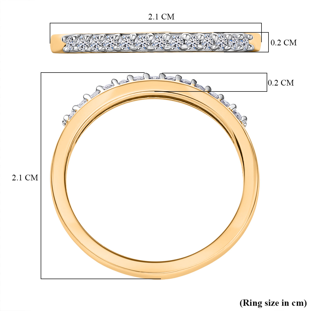 Luxuriant - Lab Grown Diamond (SI/G-H) Ring in 18K Vermeil Yellow Gold Plated Sterling Silver 8761105 6