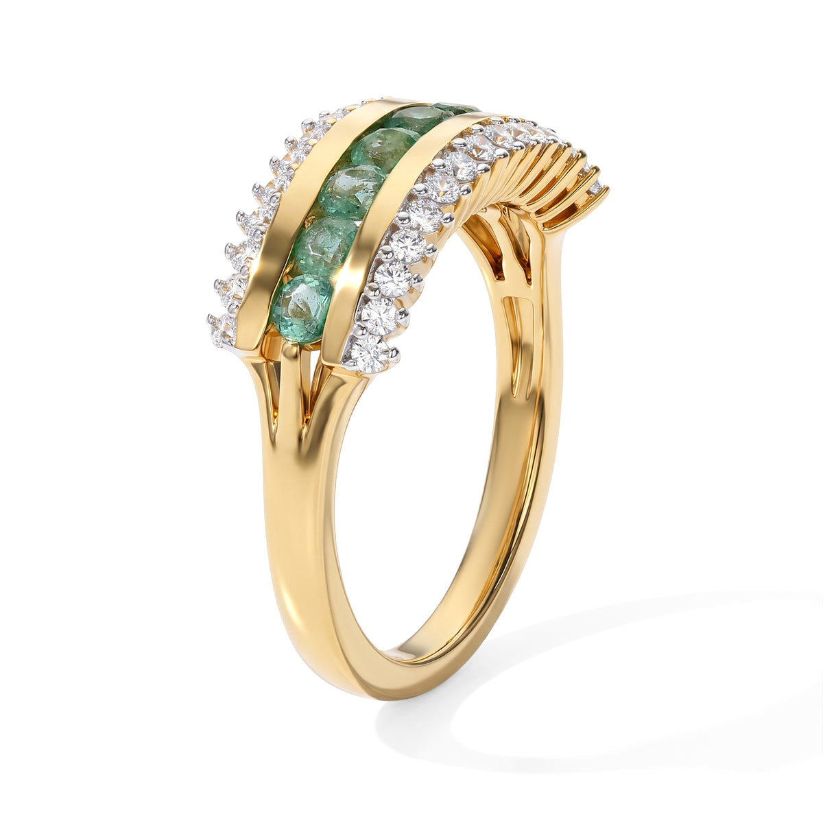 D'Joy Emerald, White Zircon Fancy Ring in 18K YG VermeilSterling Silver  0.926  Ct. 8761133 3