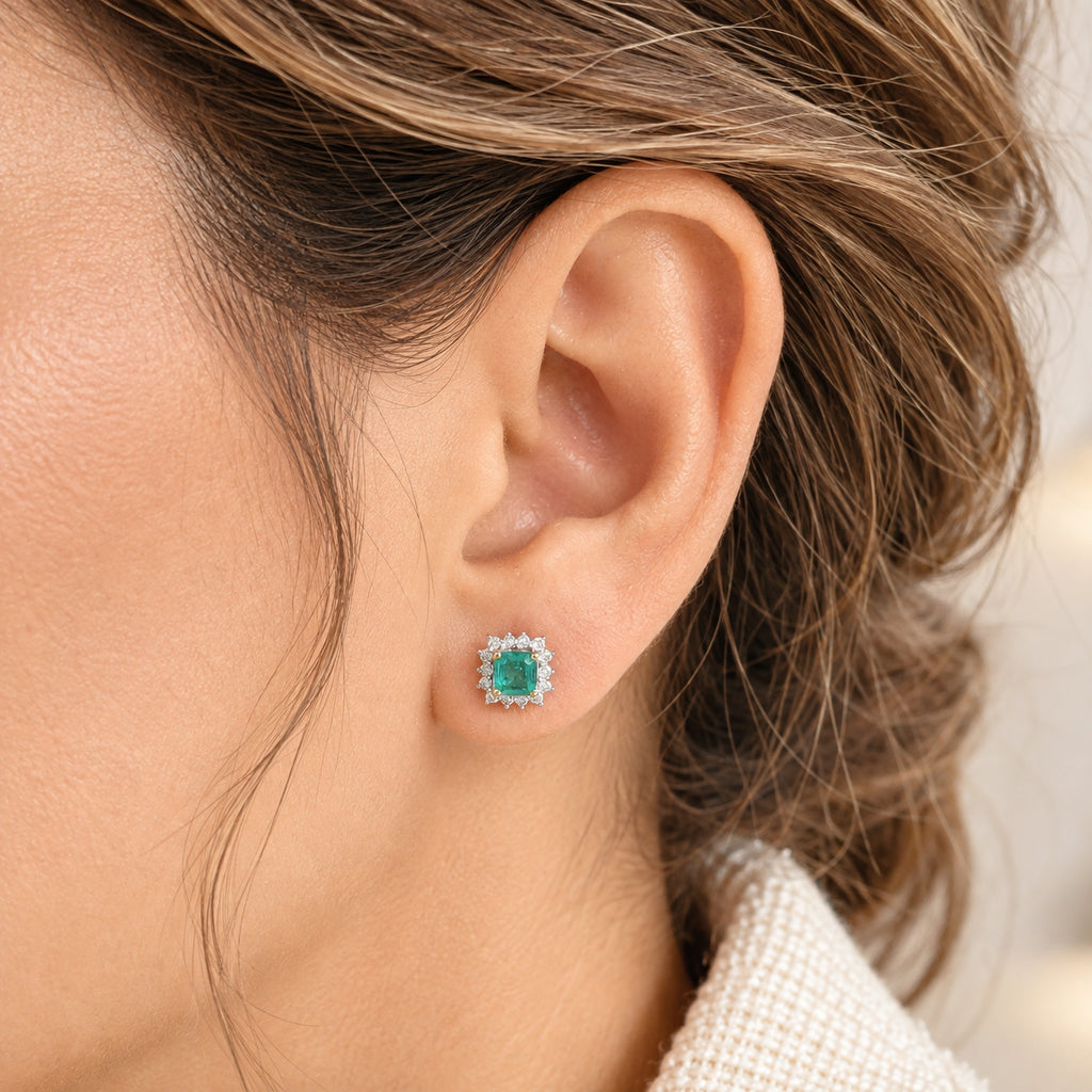 Luxuriant, Emerald , Lab Grown Diamond Dangling Earring in 18K YG Vermeil Sterling Silver 1.01 ct  1.096  Ct._8761142_2