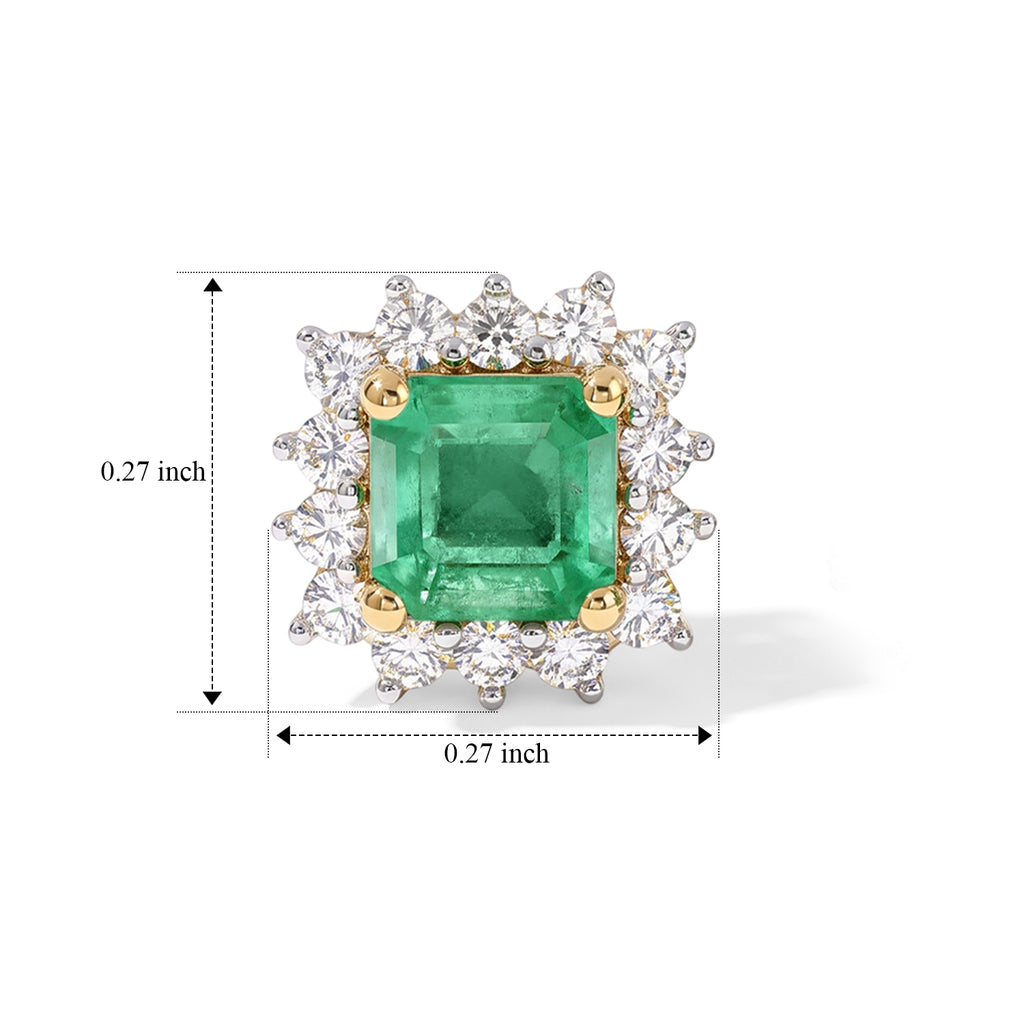 Luxuriant, Emerald , Lab Grown Diamond Dangling Earring in 18K YG Vermeil Sterling Silver 1.01 ct  1.096  Ct._8761142_4