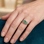 D'Joy Emerald, White Zircon 3 Stone Ring in 18K YG VermeilSterling Silver  1.161  Ct._8761429_2