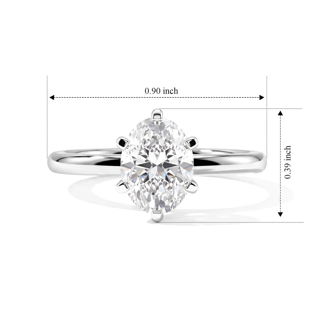 Luxuriant - 950 Platinum Lab Grown Diamond (D/IF) Oval Cut Solitaire Ring 1.05 Ct, Platinum Wt. 2.90 Gms_8762220_5