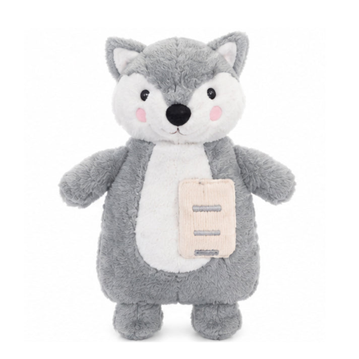Fox Novelty Plush Cover Hot Water Bottle - Grey 8762478 1