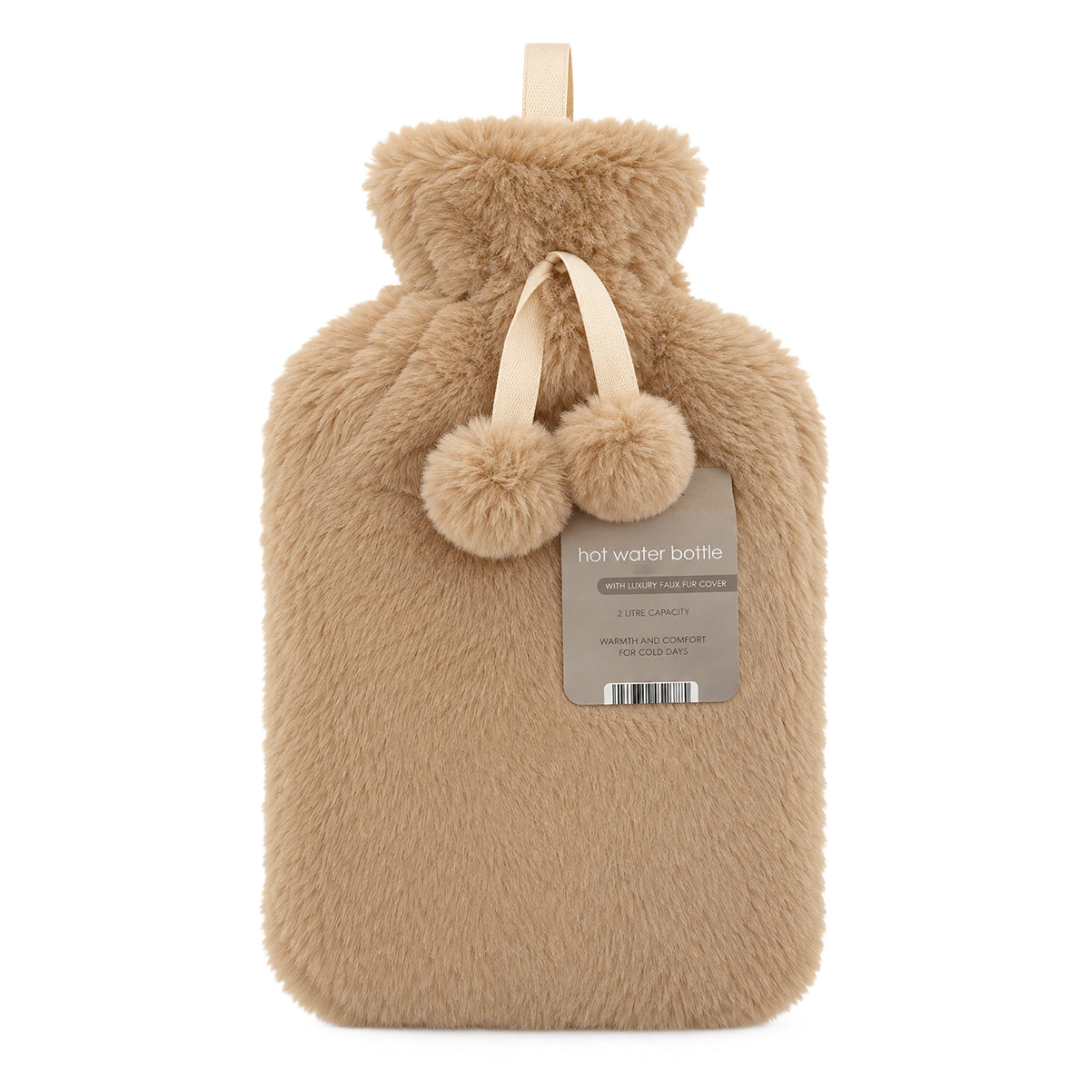 Luxury Faux Fur Soft Cover Hot Water Bottle - Beige 8762493 0