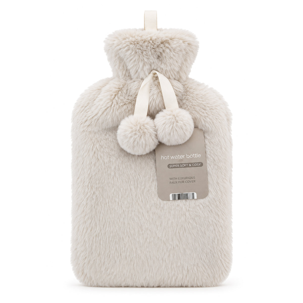 Luxury Faux Fur Soft Cover Hot Water Bottle - Cream 8762494 0