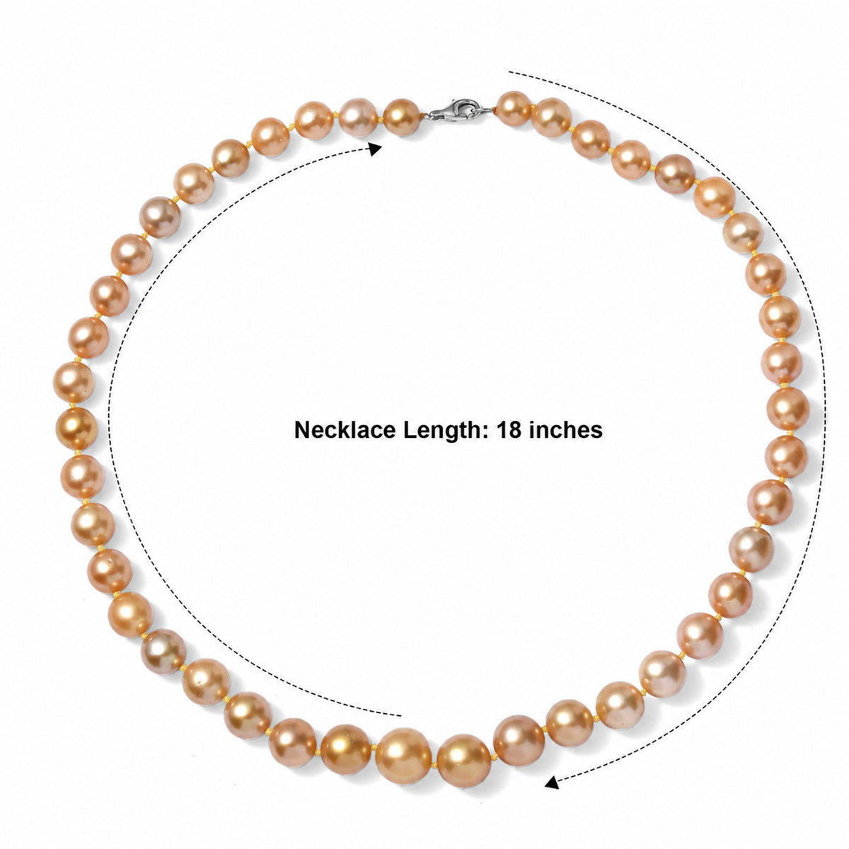 950 Platinum AAAA Golden South Sea Pearl Necklace (Size - 18), Platinum Wt.0.84 Gms  230.000  Ct. 8762572 4