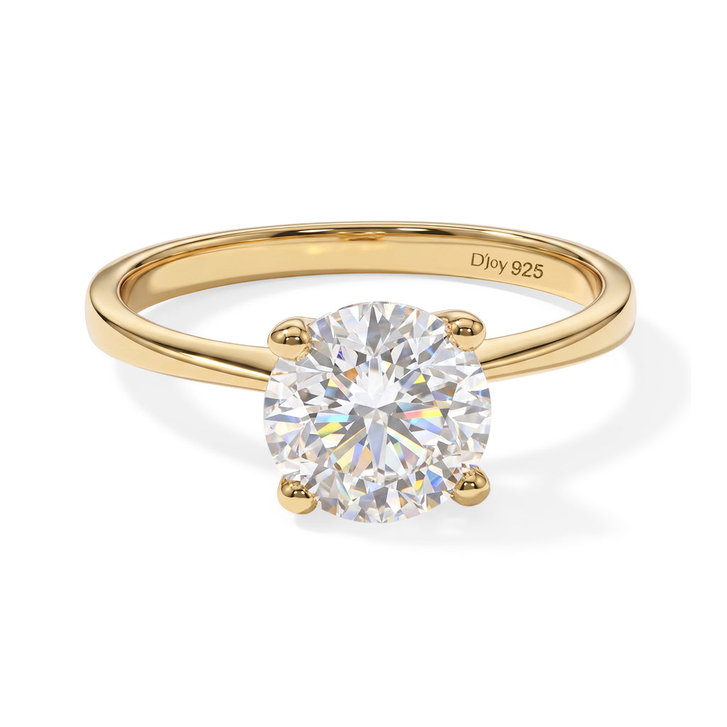 D'Joy -  Moissanite (VS) Solitaire Ring in 18K Vermeil Yellow Gold Plated Sterling Silver 2.00 Ct._8762780