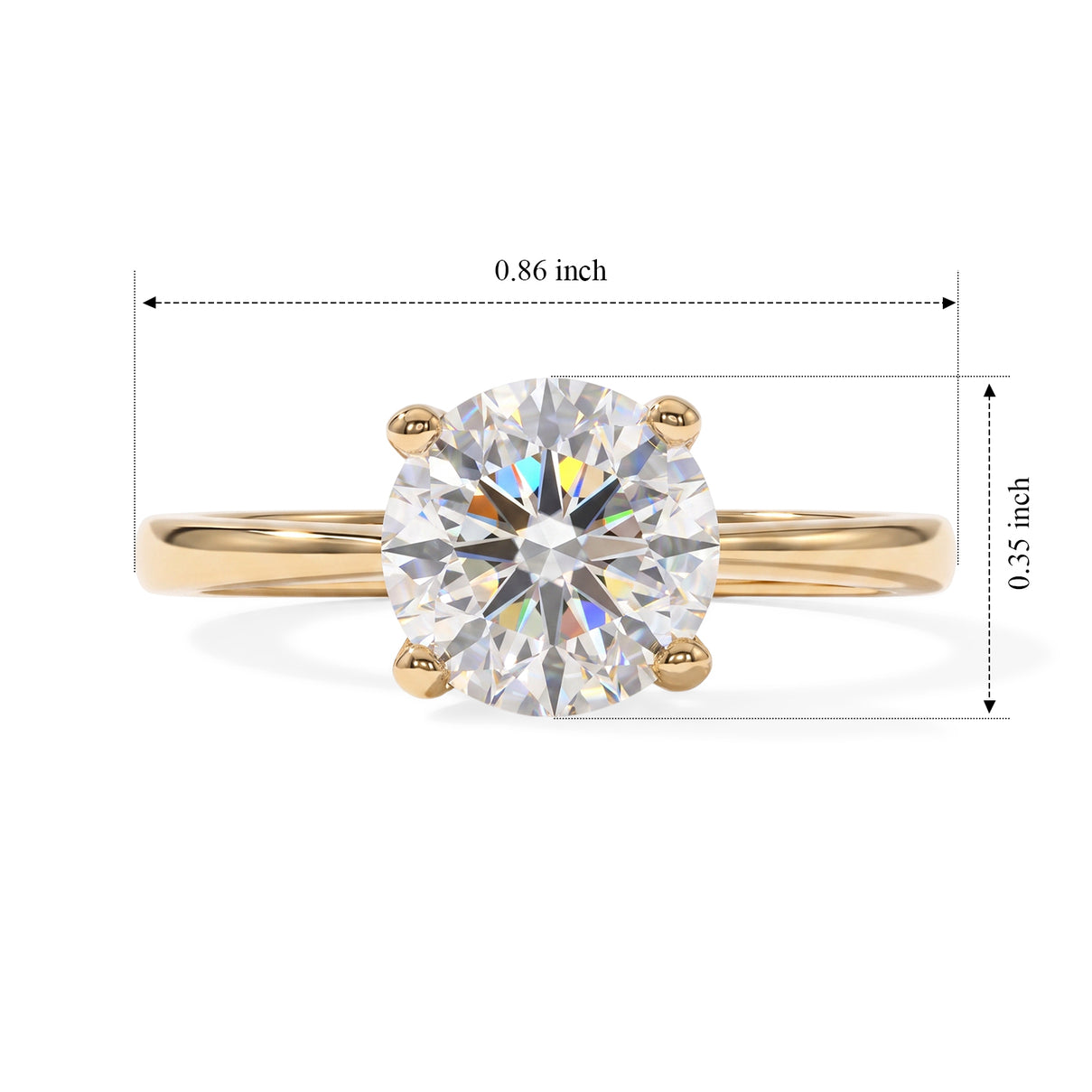D'Joy -  Moissanite (VS) Solitaire Ring in 18K Vermeil Yellow Gold Plated Sterling Silver 2.00 Ct. 8762780 5