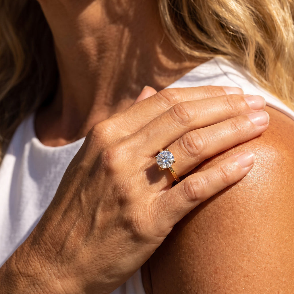 D'Joy -  Moissanite (VS) Solitaire Ring in 18K Vermeil Yellow Gold Plated Sterling Silver 2.00 Ct._8762786_2