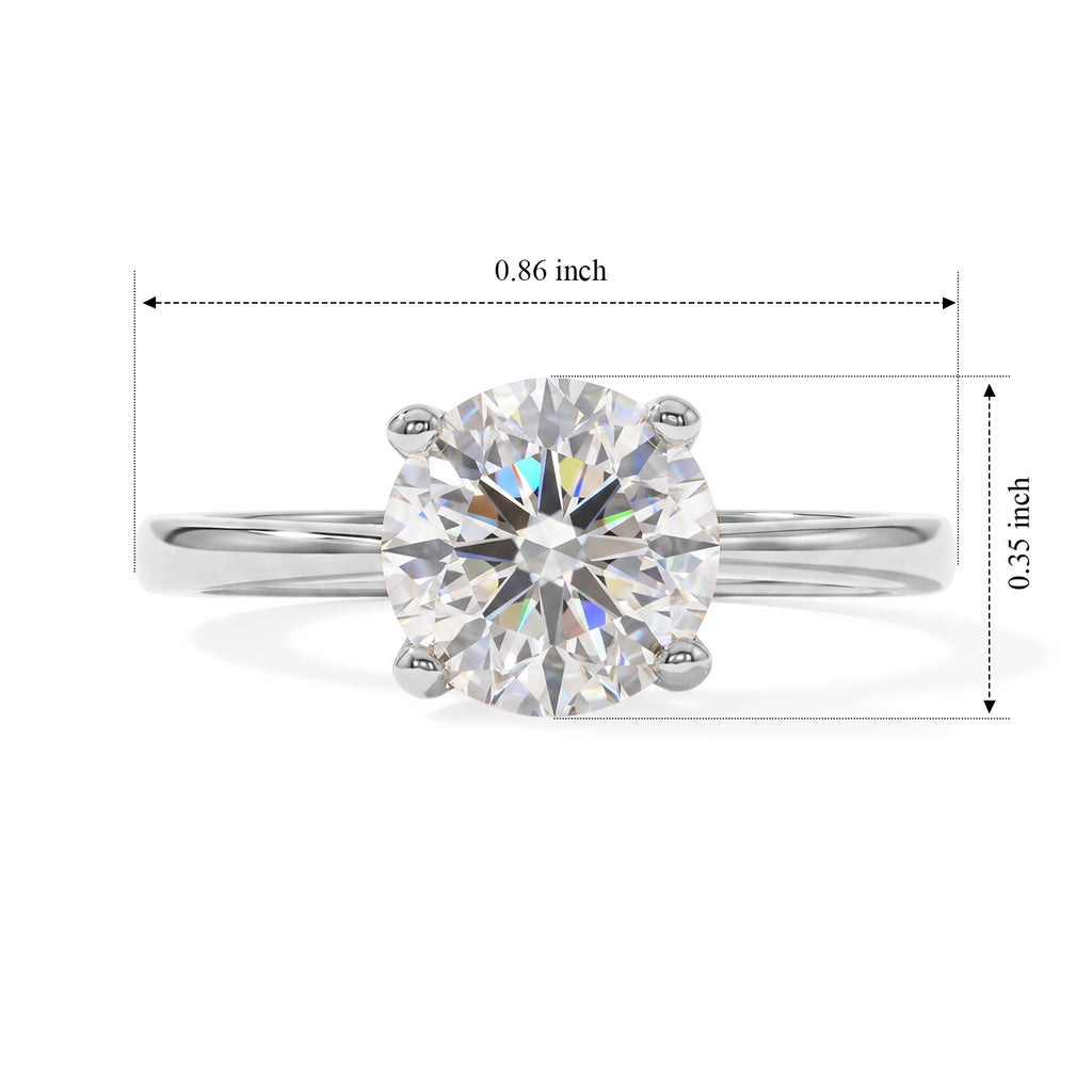 D'Joy - Moissanite (VS) Solitaire Ring in Platinum Overlay Sterling Silver 2.00 Ct._8762789_5