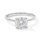 D'Joy - Moissanite (VS) Solitaire Ring in Platinum Overlay Sterling Silver 2.00 Ct._8762796