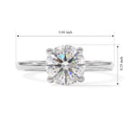 D'Joy - Moissanite (VS) Solitaire Ring in Platinum Overlay Sterling Silver 2.00 Ct._8762796_5