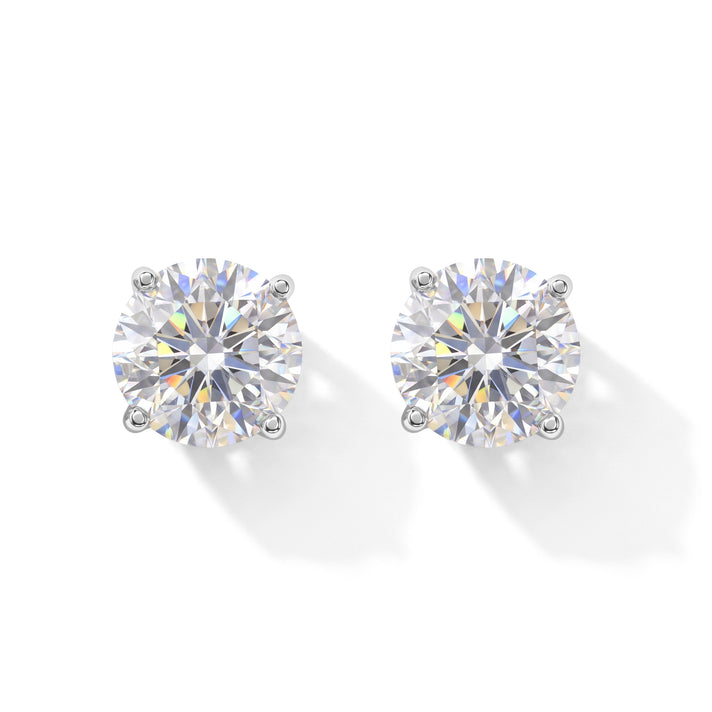 D'Joy - Moissanite (D, VS) Solitaire Stud Earring with Push Back in 18K Vermeil Yellow Gold Plated Sterling Silver 2.00 Ct. 8762809 1