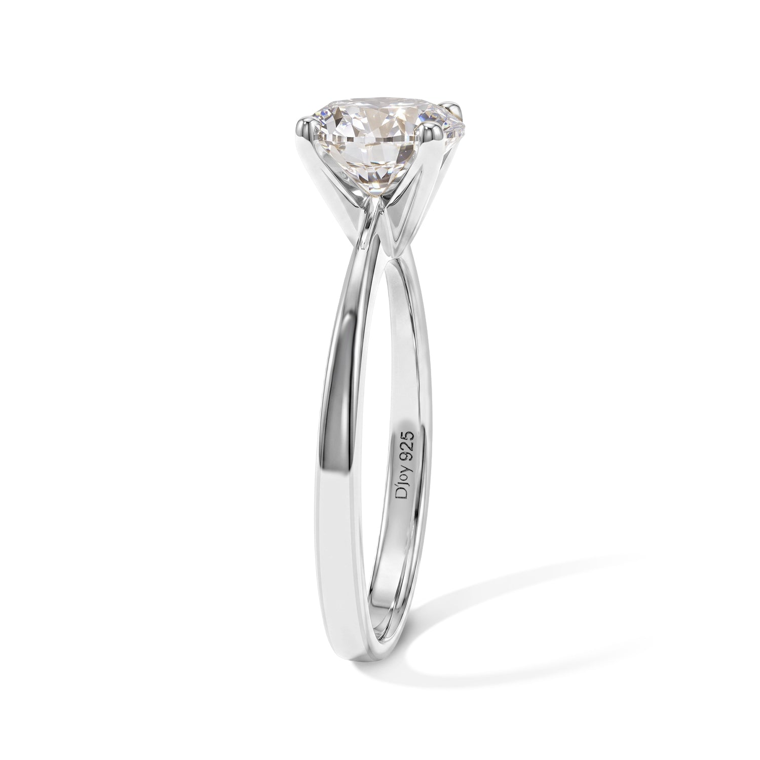 D'Joy - Moissanite (VS) Solitaire Ring in Platinum Overlay Sterling Silver 2.00 Ct. 8762856 3