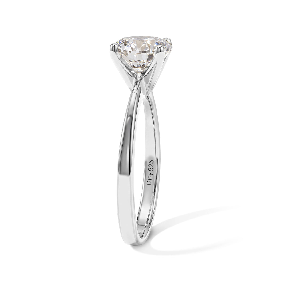 D'Joy - Moissanite (VS) Solitaire Ring in Platinum Overlay Sterling Silver 2.00 Ct. 8762872 3