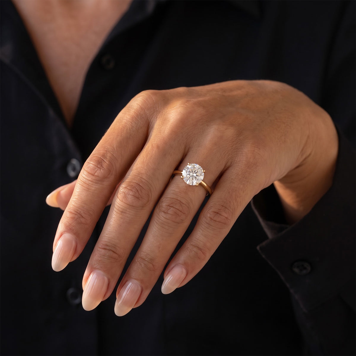 D'Joy -  Moissanite (VS) Solitaire Ring in 18K Vermeil Yellow Gold Plated Sterling Silver 2.00 Ct. 8762873 1