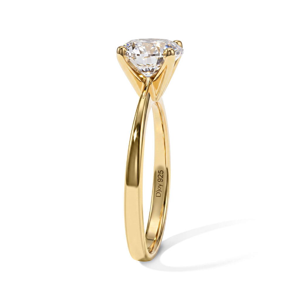 D'Joy -  Moissanite (VS) Solitaire Ring in 18K Vermeil Yellow Gold Plated Sterling Silver 2.00 Ct._8762876_3