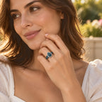D'Joy Olmec Jadeite, White Zircon Main Stone With Surrounding Stone Ring in Rhodium OverlaySterling Silver  19.440  Ct._8762954_1