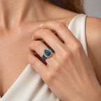 D'Joy Olmec Jadeite, White Zircon Main Stone With Surrounding Stone Ring in Rhodium OverlaySterling Silver  19.440  Ct._8762954_2