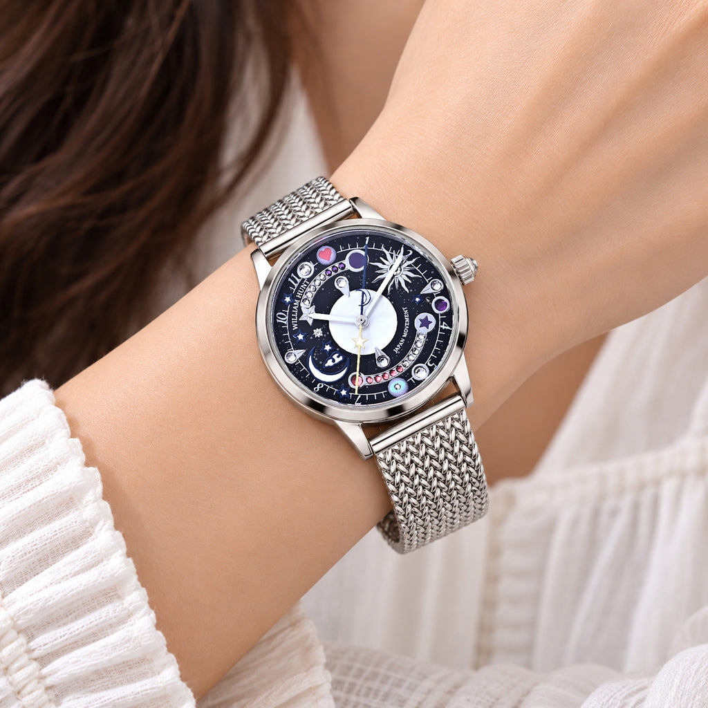 William Hunt Multi Color Cubic Zirconia Watch Pure White Stainless Steel  0.500  Ct._8763269_1