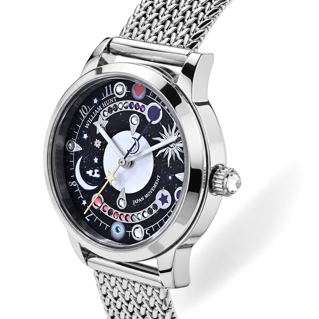 William Hunt Multi Color Cubic Zirconia Watch Pure White Stainless Steel  0.500  Ct._8763269_2