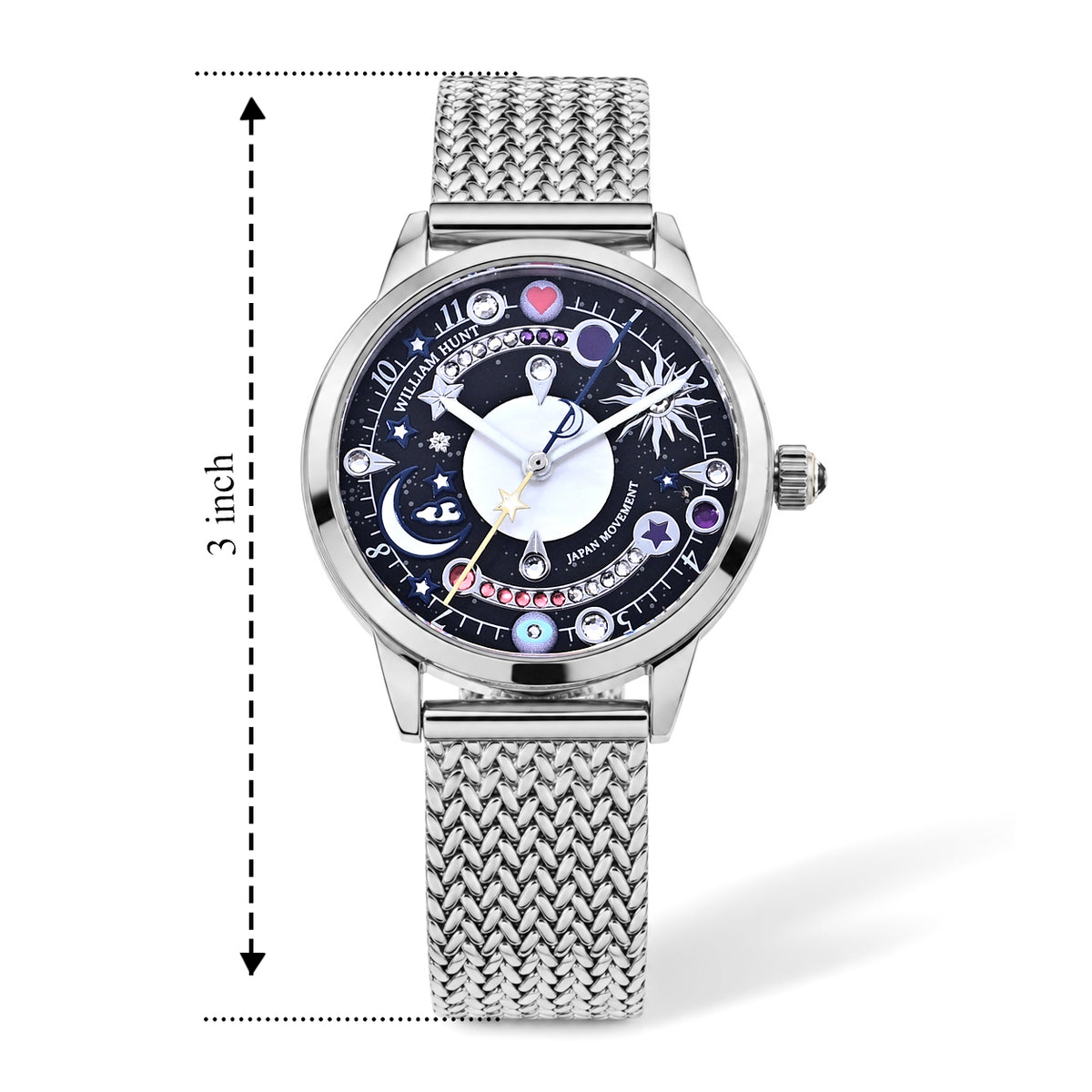 William Hunt Multi Color Cubic Zirconia Watch Pure White Stainless Steel  0.500  Ct. 8763269 7