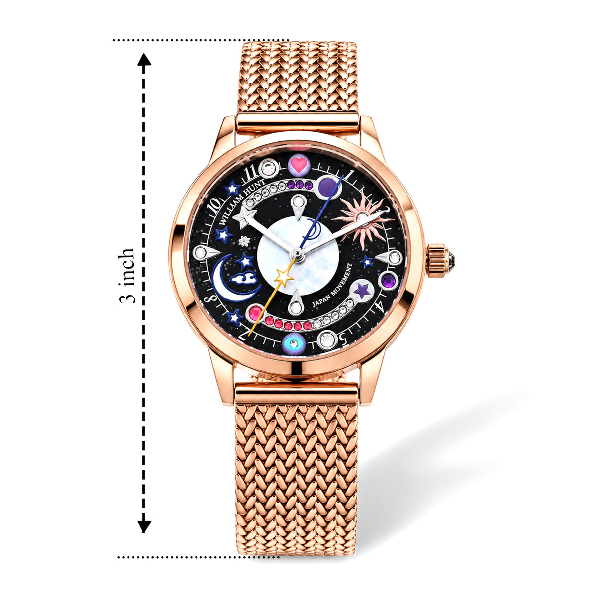 William Hunt Multi Color Cubic Zirconia Watch Pure White Stainless Steel  0.500  Ct. 8763270 7