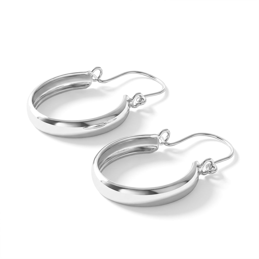 Sterling Silver Hoop Earring with Clasp_8763485_2